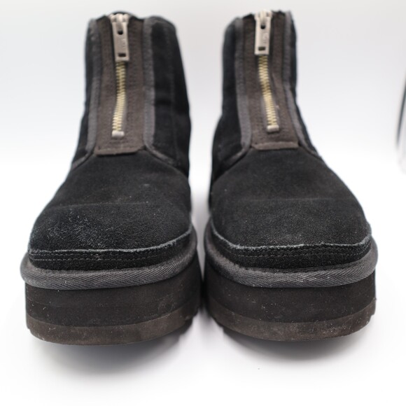 UGG NEUMEL Women's US 9.5 Zip Platform Suede Booties Black - Picture 2 of 9